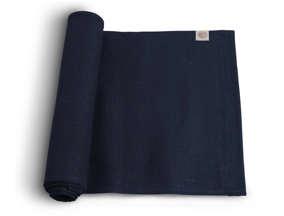 Lovely Linen Tischläufer 47 x 150 Darc Blue Blau Leinen