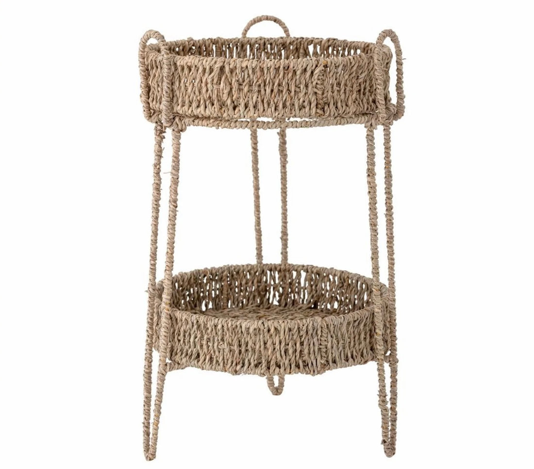 Bloomingville Etagere Seegras Rund 2 Körbe 44,5 cm