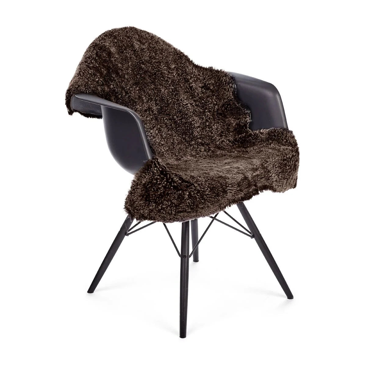 Natures Collection Schaffell Curly Cappuccino Braun 90x60 cm