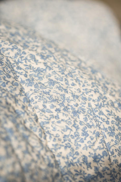 IB Laursen Quilt Plaid Baumwolle 130x180 Blumen Blau