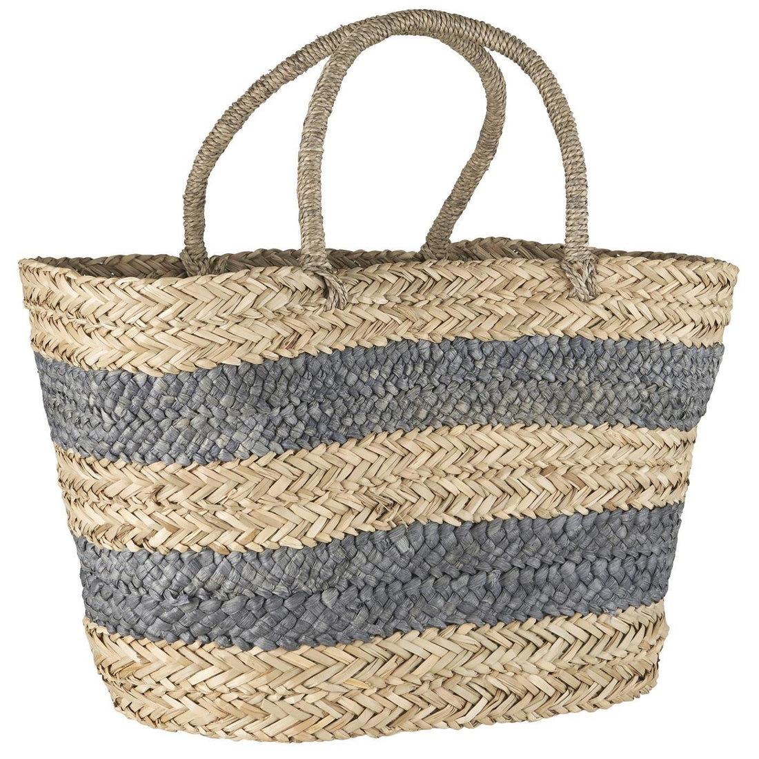 IB Laursen Shopper Seegras Bastshopper Natur Grau