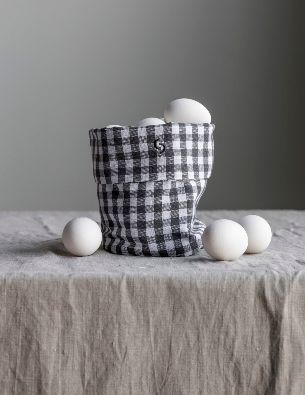 Storefactory Brotkorb Rutan dunkelbraun kariert Utensilo