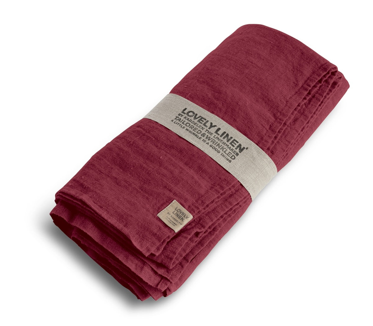 Lovely Linen Tischdecke Cabernet rot 145 x 300 cm