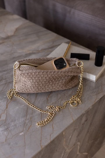 By Lohn Handtasche Umhängetasche Clutch taupe melange Limited Editon