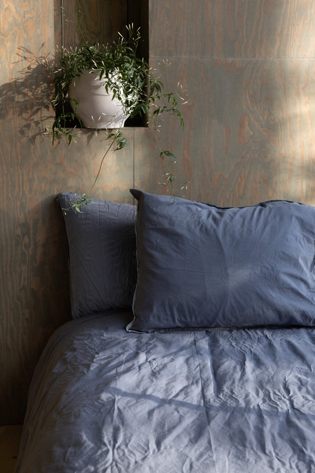 Storefactory Smaland Bettwäsche Organic Crinkle 135x200 cm blau