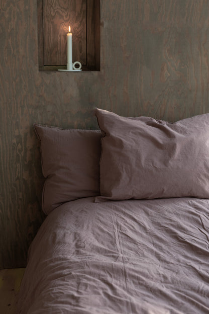 Storefactory Smaland Bettwäsche 135 x 200 Organic Crinkle Mauve Taupe