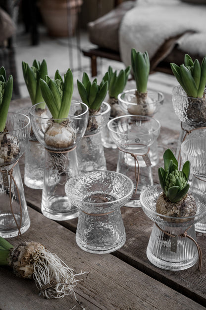 Ernst Vase Hyazinthen Glas geriffelt 19 cm