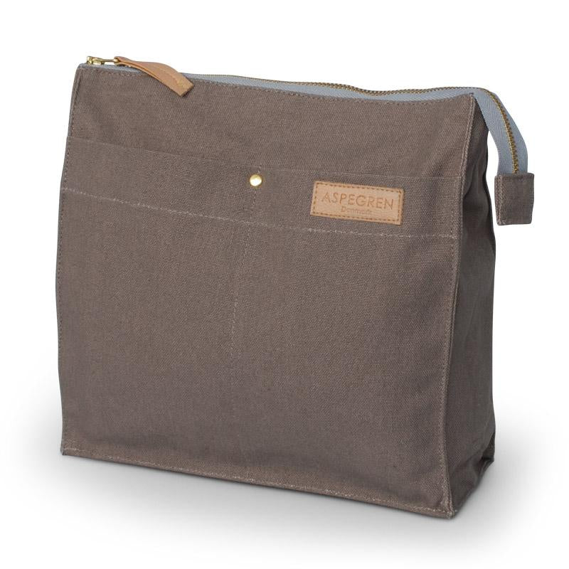 Aspegren Kulturbeutel Bag Large 23 cm Canvas Braun Wood