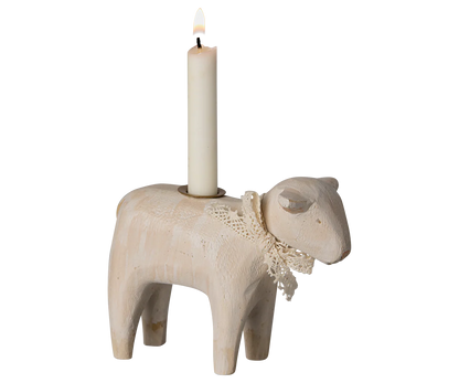 Maileg Osterlamm Kerzenhalter Weiß Holz 10 cm