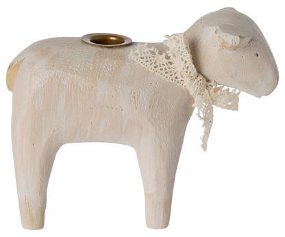 Maileg Osterlamm Kerzenhalter Weiß Holz 10 cm