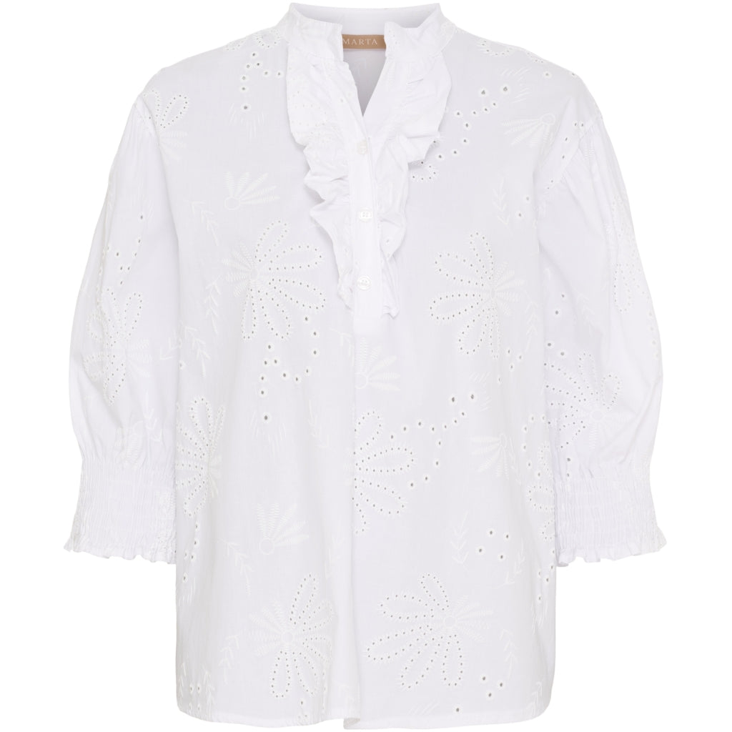 Marta du Chateau Bluse Stickerei Linda Weiß S/M