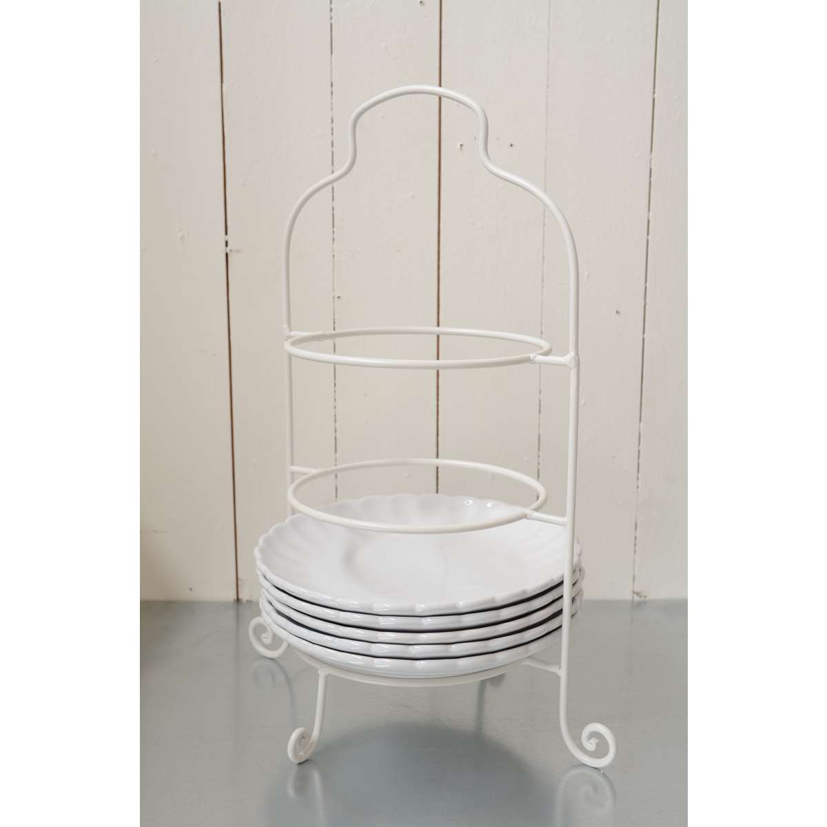 IB Laursen Tellerhalter Ablage Etagere Metall Weiß 54 cm