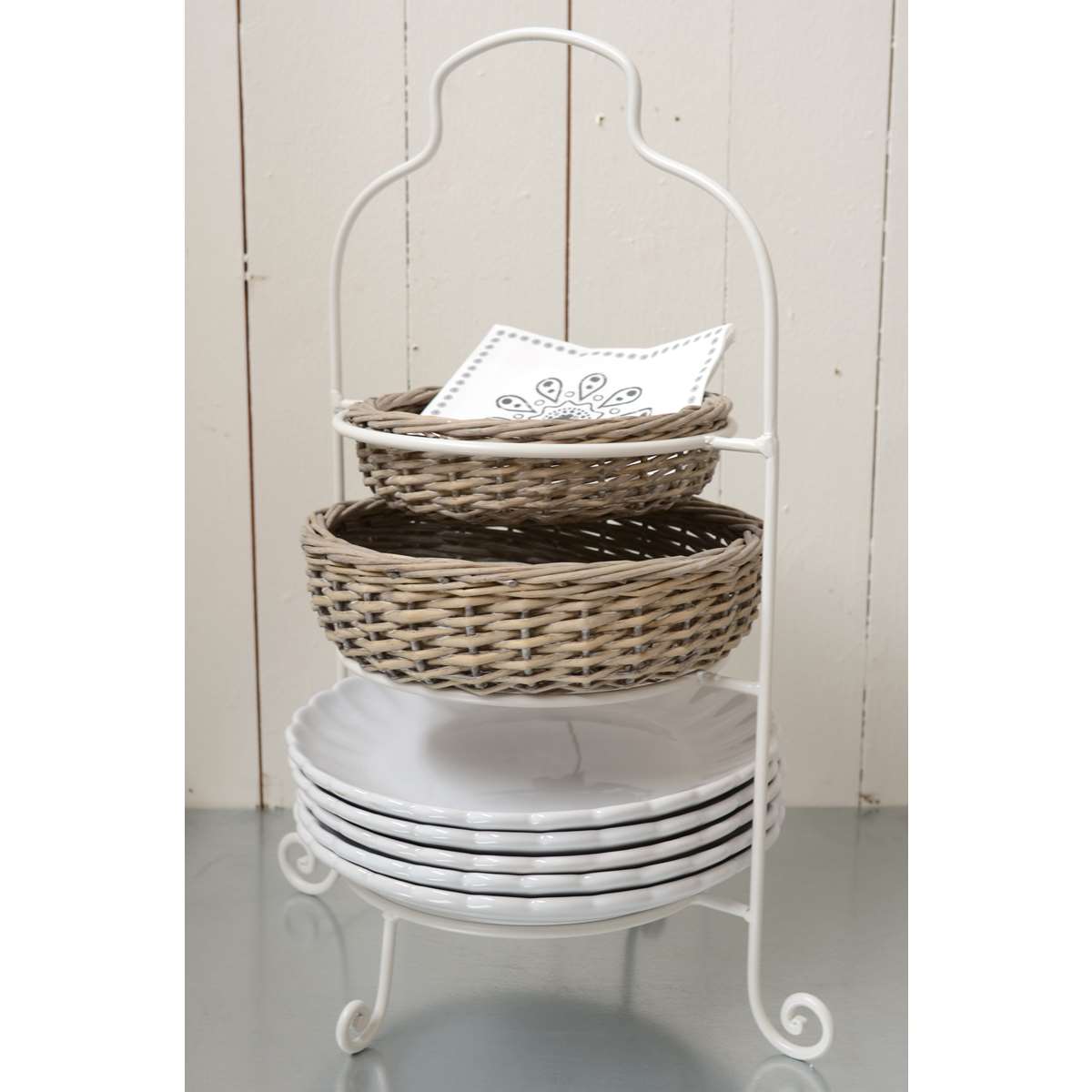 IB Laursen Tellerhalter Ablage Etagere Metall Weiß 54 cm