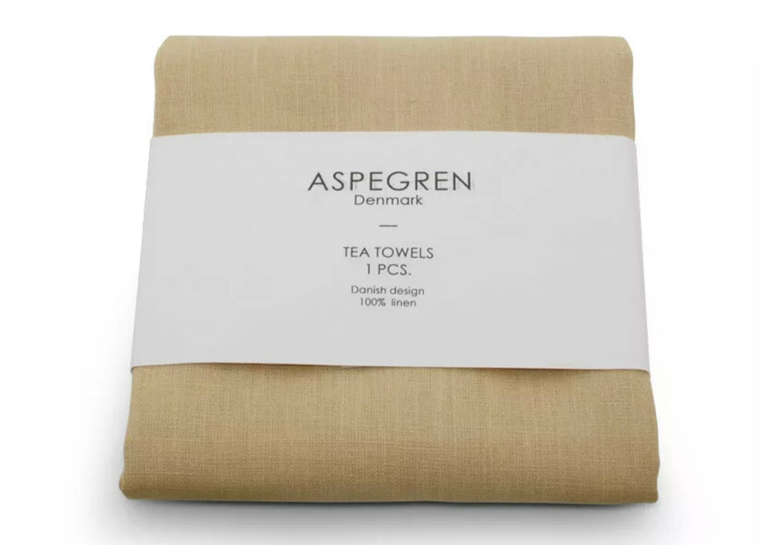 Aspegren Geschirrtuch Leinen honig gelb