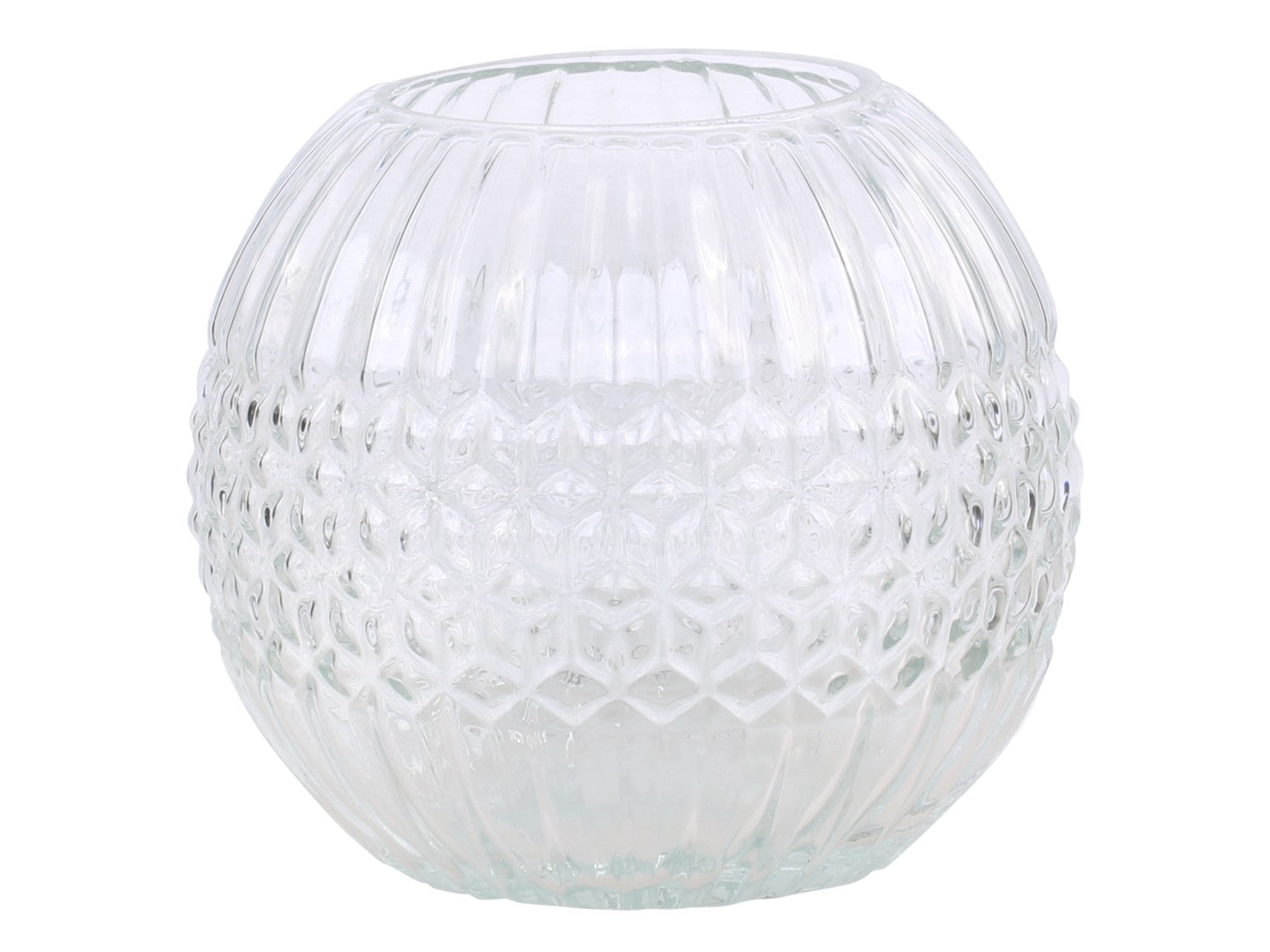 Chic Antique Vase Windlicht Glas Klas Muster