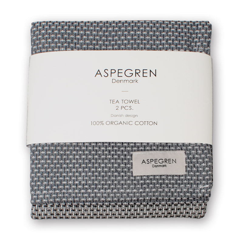 Aspegren Geschirrtücher Waffle 2er Set dark grey
