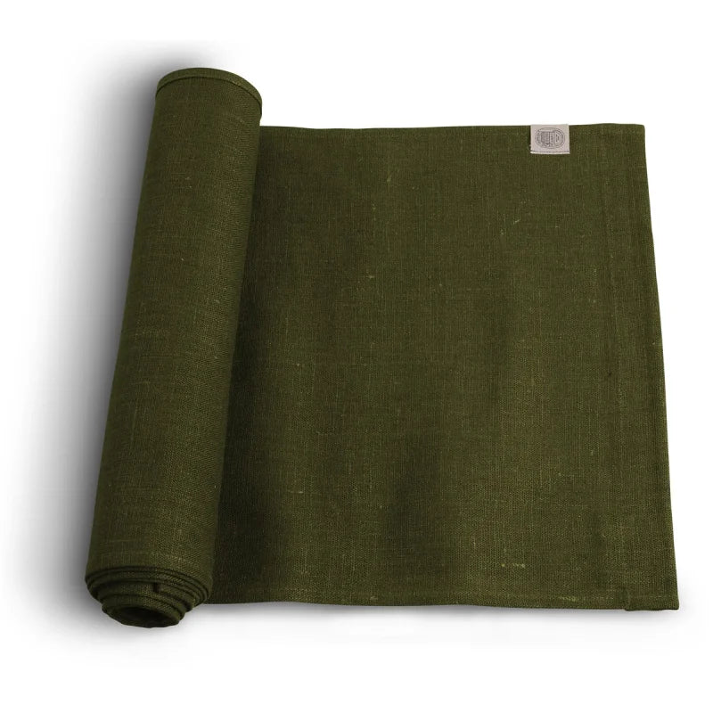Lovely Linen Tischläufer 47x150 cm Classic Oliv Green Olivgrün Grün