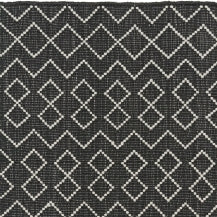 Liv Interior Teppich Tunis 140 x 200 cm Schwarz Weiß Baumwolle