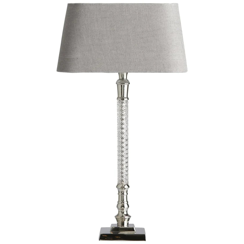 Lene Bjerre Tischlampe Cristelia Silber 40 cm Glänzend Ohne Lampenschirm