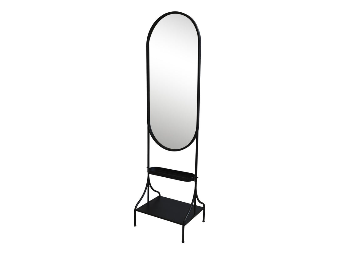 Chic Antique Spiegel Bodenspiegel Standspigel 180 cm Schwarz Black