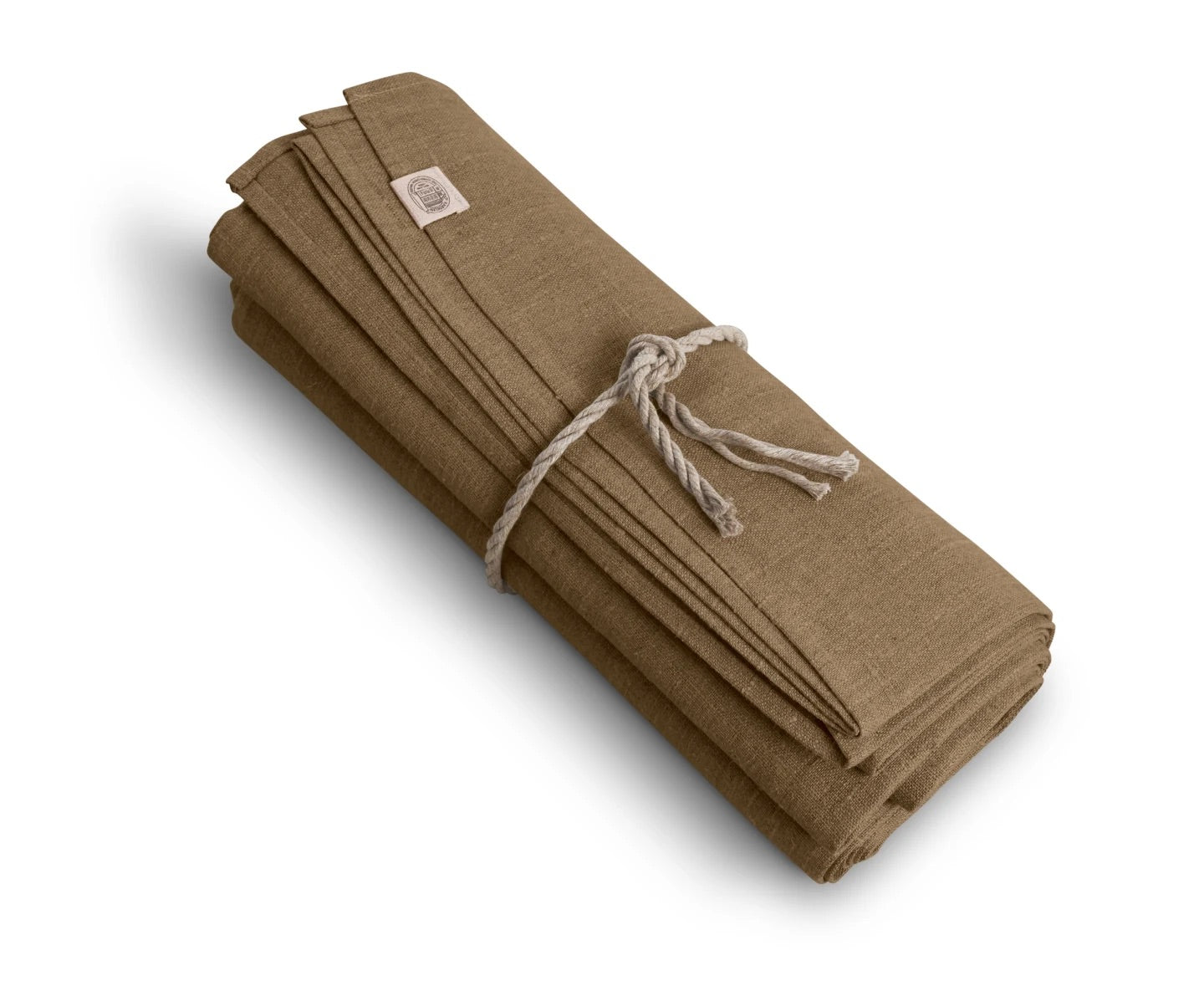 Lovely Linen Tischdecke 150 cm rund Classic Nougat Braun