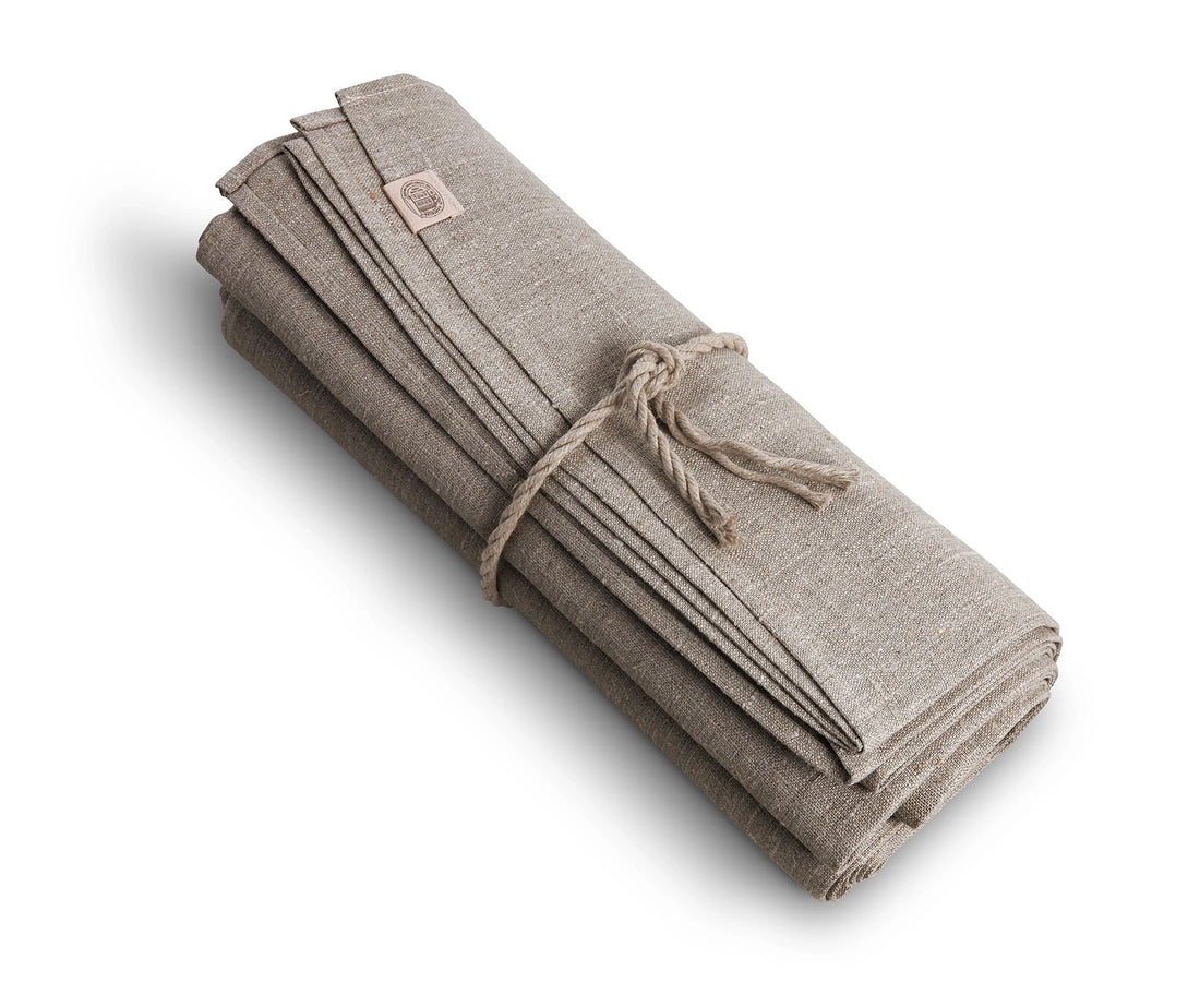 Lovely Linen Tischdecke 150 cm rund Classic Natur Beige