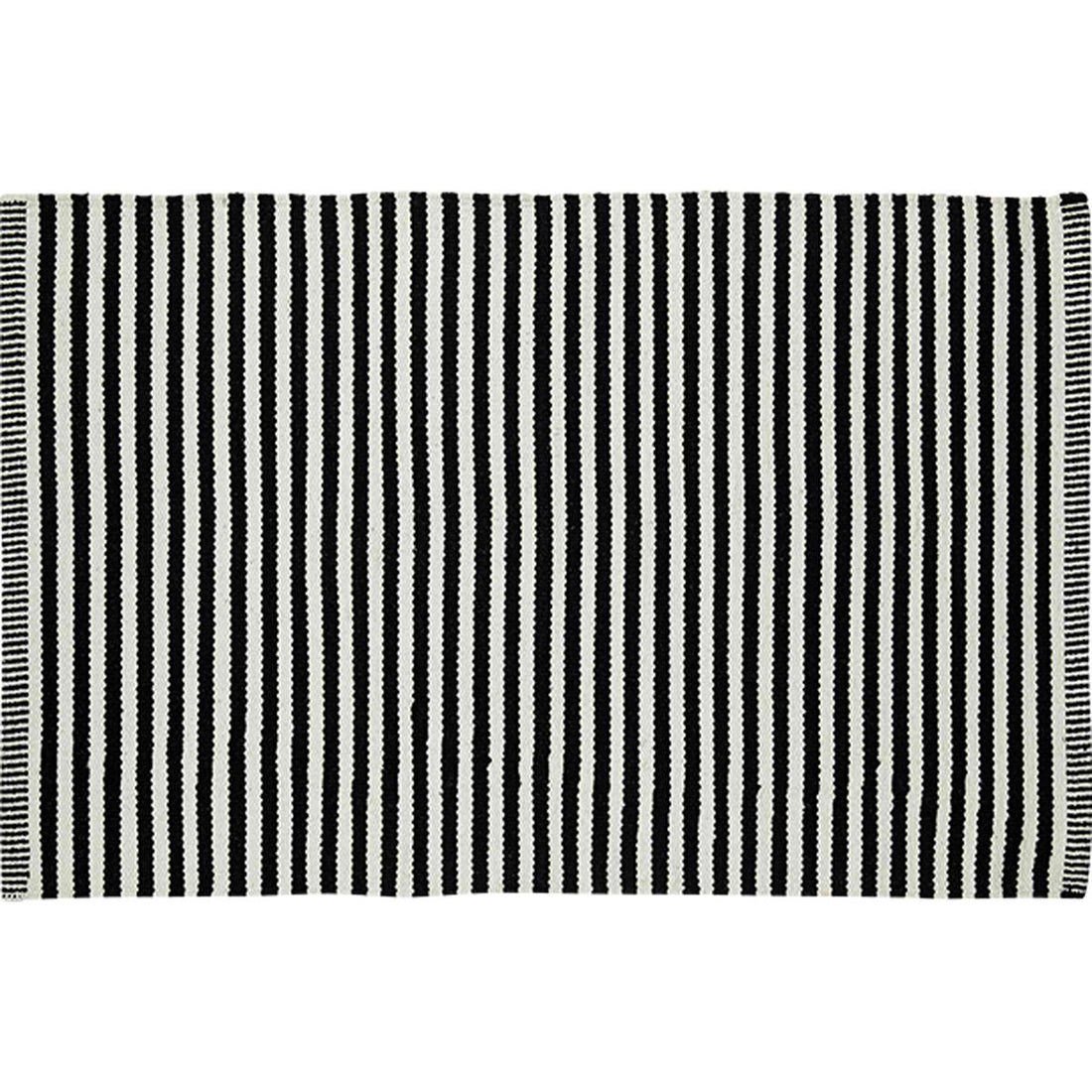 Liv Interior Teppich Paris 140x200 cm Streifen Schwarz Black Baumwolle