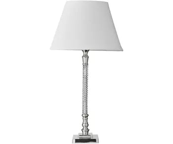 Lene Bjerre Tischlampe Cristelia Silber 40 cm Glänzend Ohne Lampenschirm