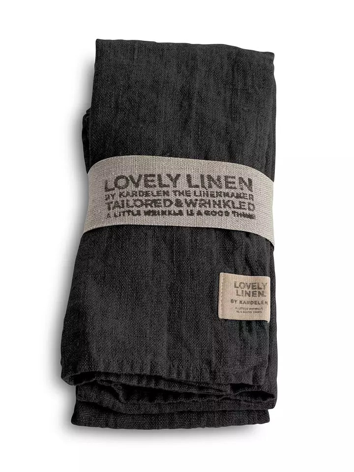 Lovely Linen Serviette Napkin 45 x 45 cm Dark Grey Grau Dunkelgrau